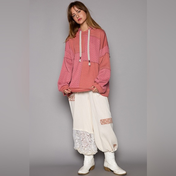 POL Exposed Seam Hooded Knit Top - Picture 3 of 3